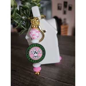 AKA-Inspired Breast Cancer Awareness Keychain